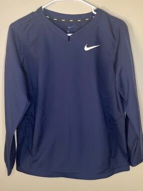 Nike Men's Hot Baseball Dugout Jacket Long Sleeve Lightweight Navy Blue Size L
